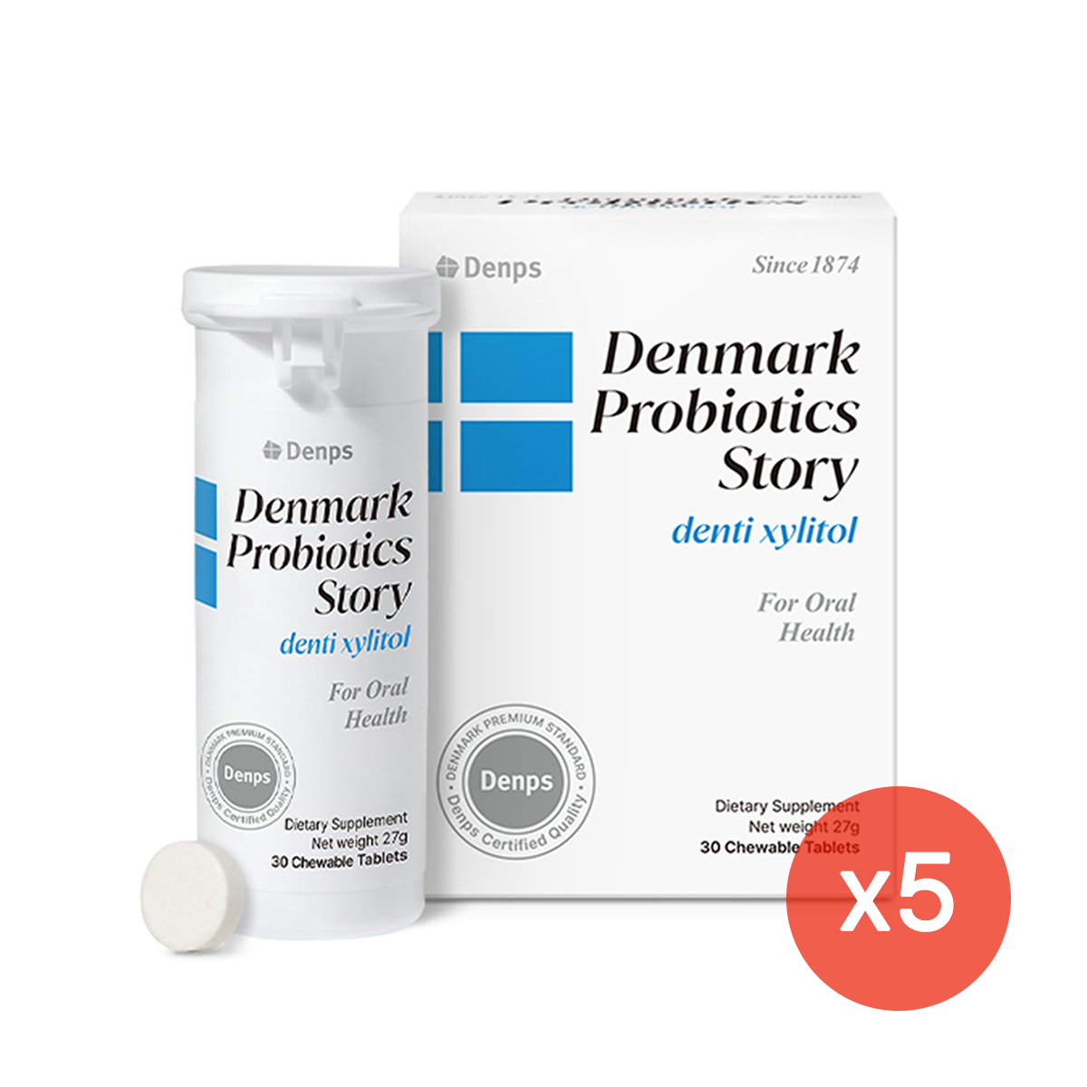 Denmark Probiotic Story Denti Xylitol, 150 Chewable Tablets