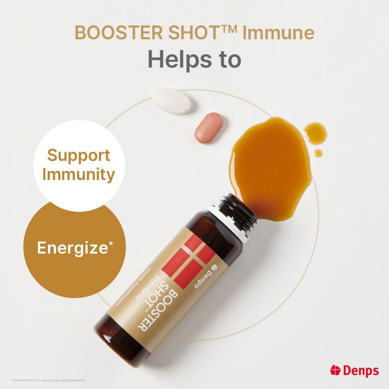 Denps Booster Shot Immune Support Multivitamin & Mineral Vitamin Supplement Liquid and Tablet , 7 Vials 1 Week(Valid until 02Nov2025)