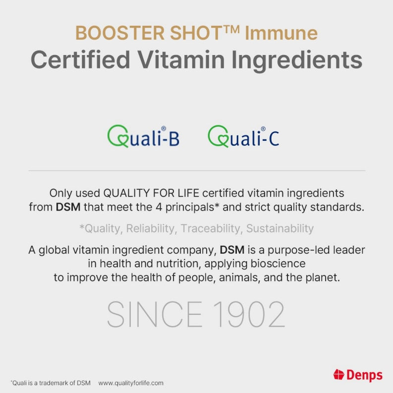 Denps Booster Shot Immune Support Multivitamin & Mineral Vitamin Supplement Liquid and Tablet , 7 Vials 1 Week(Valid until 02Nov2025)