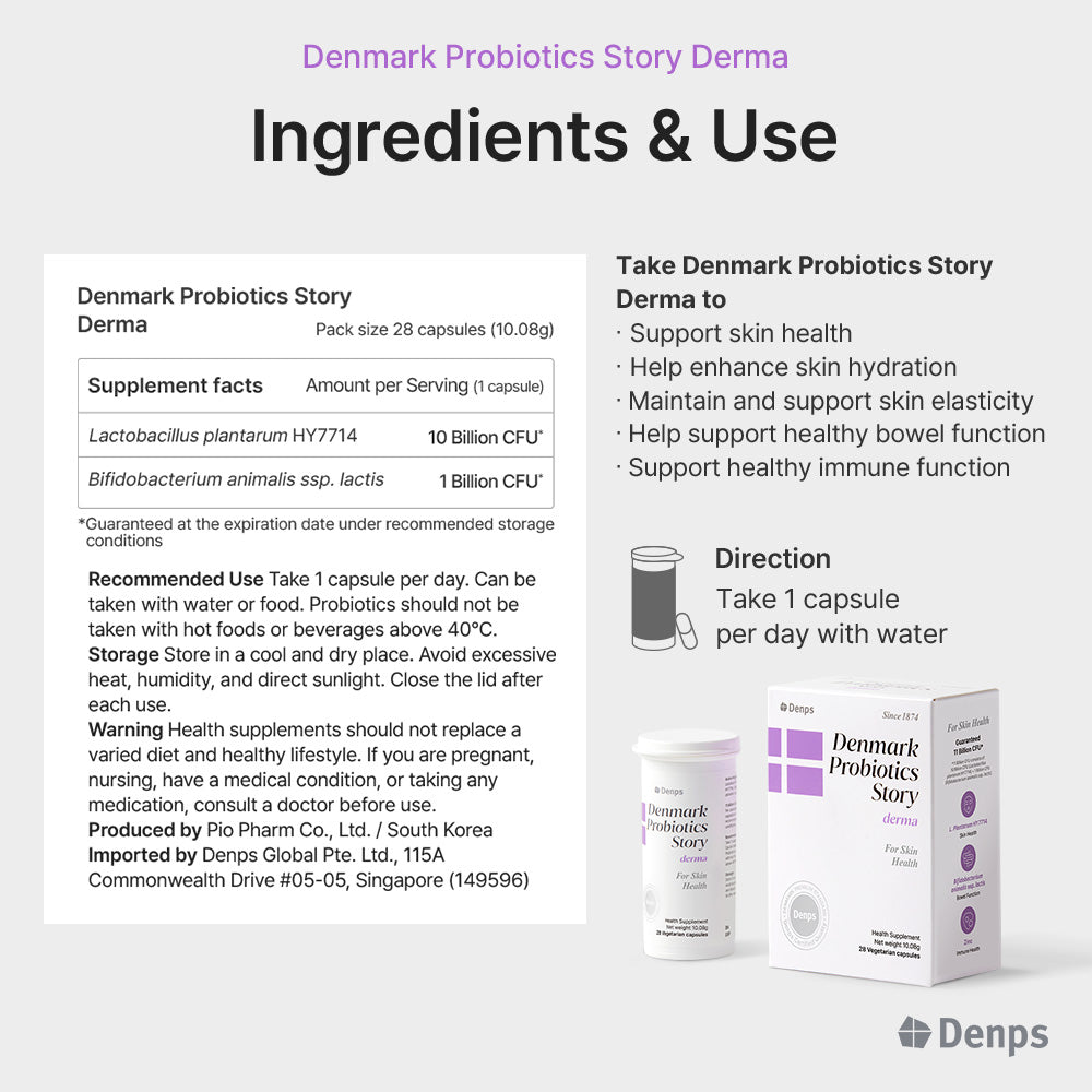Denmark Probiotics Story Derma, 28 Capsules