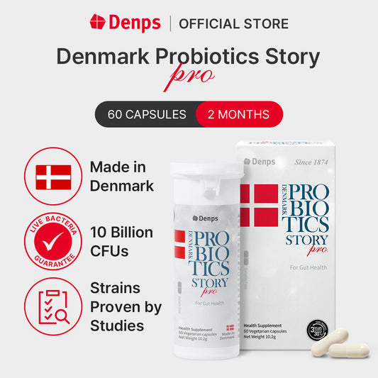 Denps Denmark Probiotics Story Pro - 10 Billion CFU BB-12® strains from Chr. Hansen, 2months 60 capsules