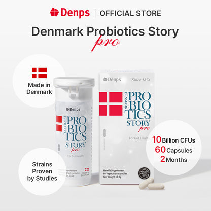 Denmark Probiotics Story Pro, 10 Billion CFU BB-12® Strains, 60 Capsules (2 Months)