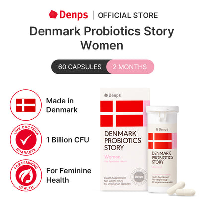 Denmark Probiotics Premium Women for Feminine Health - 2 probiotics strains, RC-14® & GR-1® by Chr. Hansen, 60 capsules