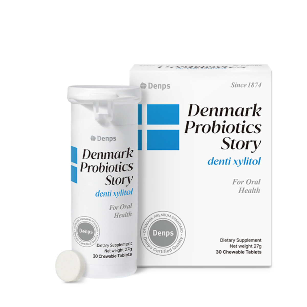 Denmark Probiotic Story Denti Xylitol, 30 Chewable Tablets