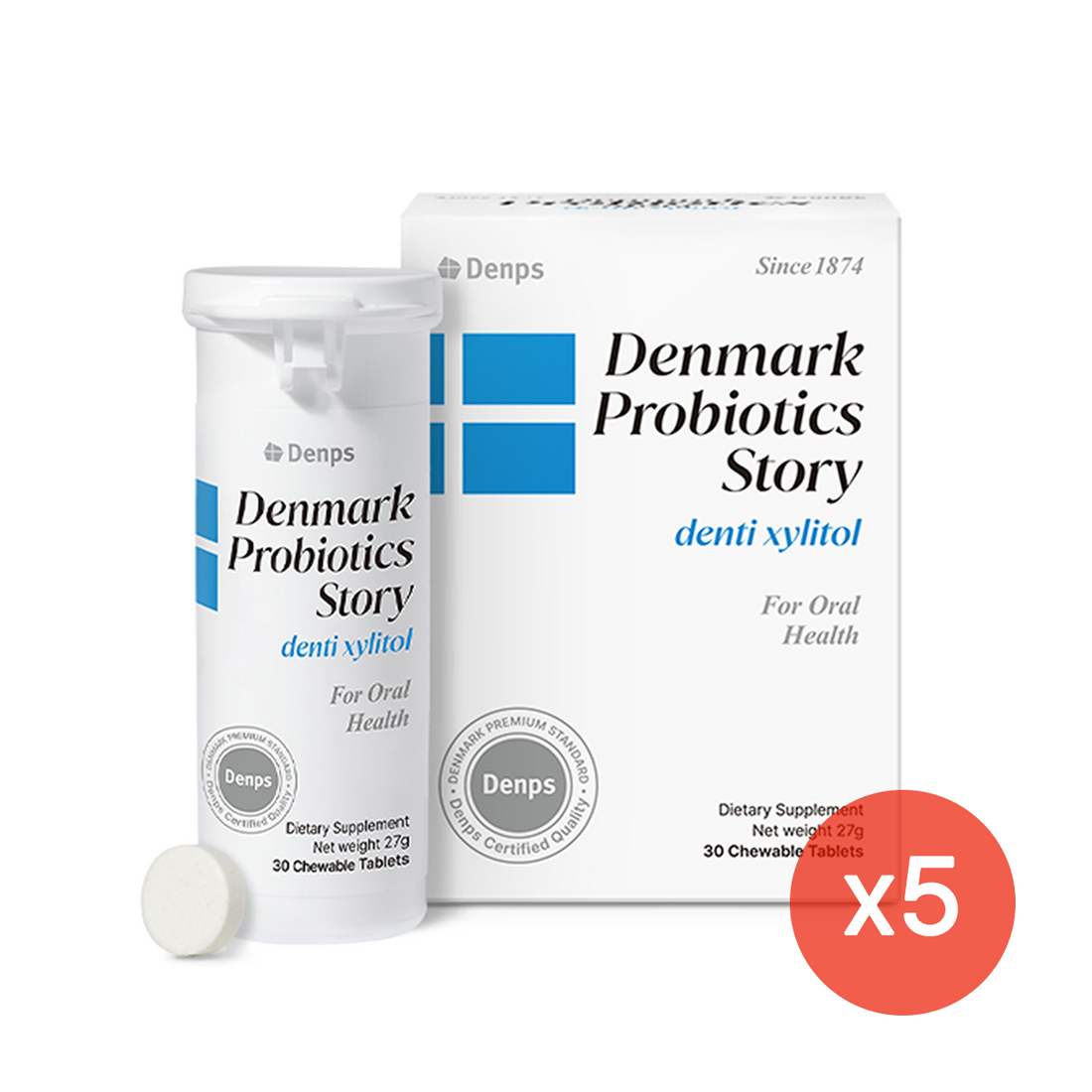 Denmark Probiotic Story Denti Xylitol, 150 Chewable Tablets