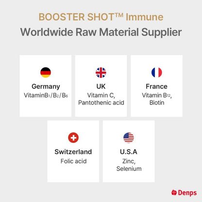 Denps Booster Shot Immune Support Multivitamin & Mineral Vitamin Supplement Liquid and Tablet , 7 Vials 1 Week