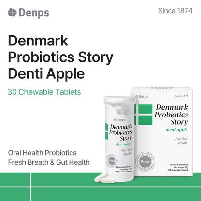 Denmark Probiotics Story Denti Apple, 30 Chewable Tablets