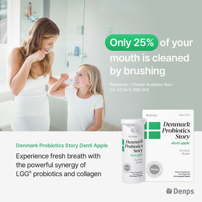 Denmark Probiotics Story Denti Apple, 30 Chewable Tablets