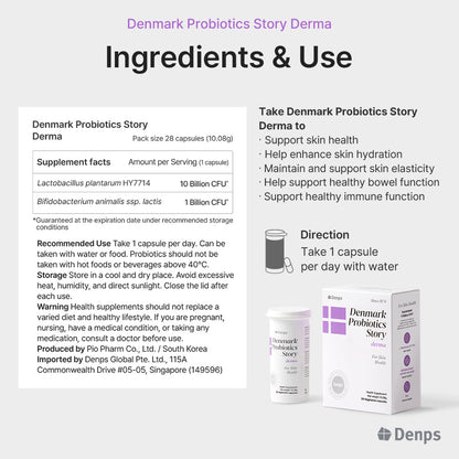 Denmark Probiotics Story Derma, 28 Capsules (1 Month)