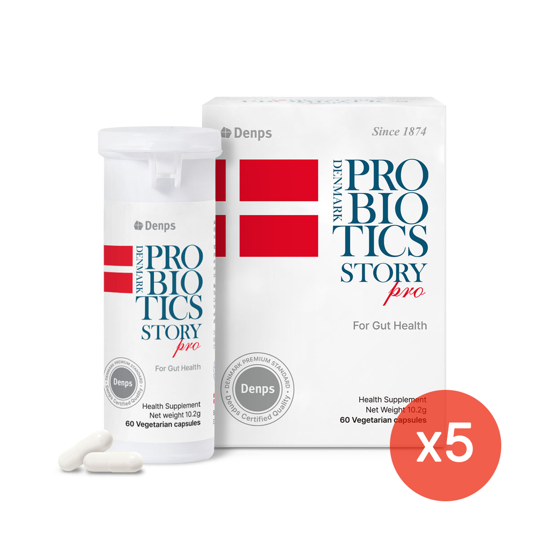 Denmark Probiotics Story Pro, 10 Billion CFU BB-12® Strains, 300 Capsules (10 Months)