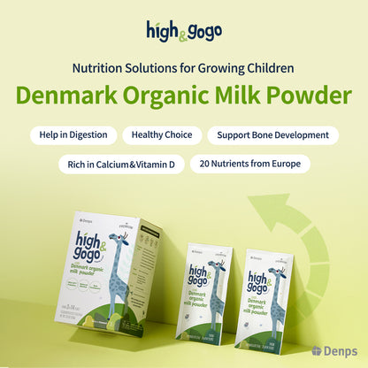 Denps High & Gogo Growing up Milk, Denmark Organic Milk Powder, PPLP-217, B.lactis, L.rhamnosus, Organic FOS, 15 sachet