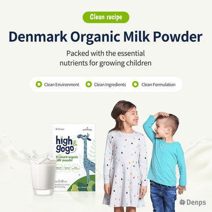 Denps High & Gogo Growing up Milk, Denmark Organic Milk Powder, PPLP-217, B.lactis, L.rhamnosus, Organic FOS, 15 sachet