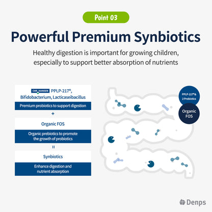 Denps High & Gogo Growing up Milk, Denmark Organic Milk Powder, PPLP-217, B.lactis, L.rhamnosus, Organic FOS, 15 sachet