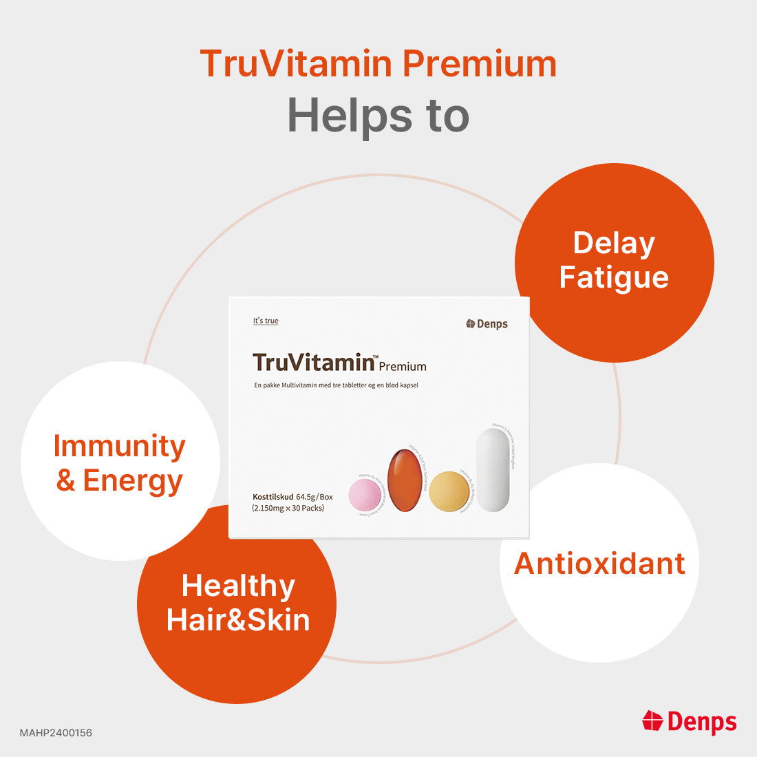 Denps TruVitamin Premium Immune, Energy, Healthy Hair & Skin and Antioxidant Multivitamin